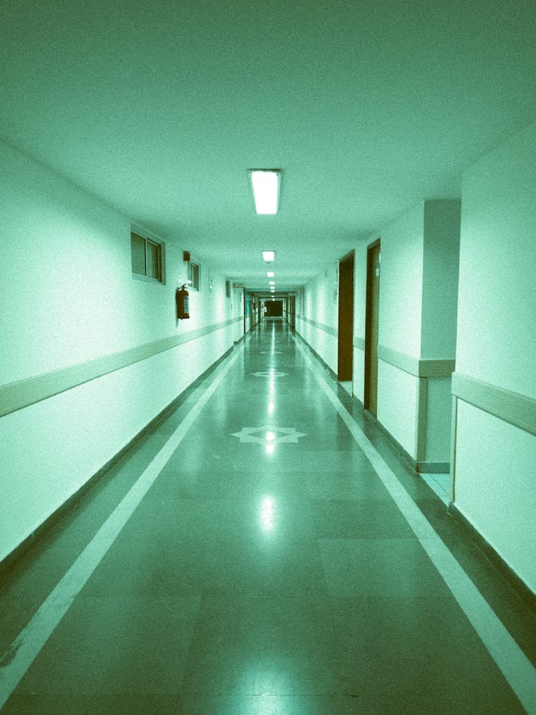 Symmetrical View of an Empty Hallway